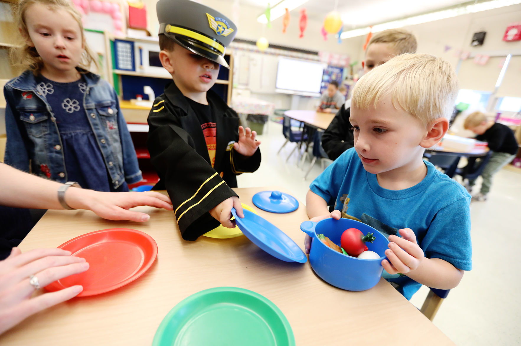 Busy day at preschool for Emerson Elementary kids